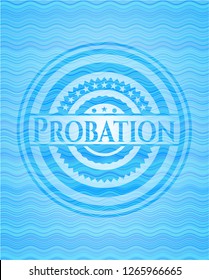 Probation light blue water style badge.