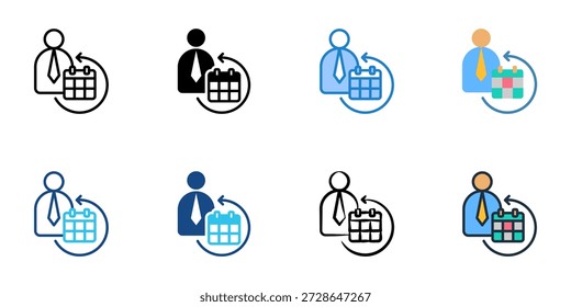 Los íconos del período de prueba establecen la colección de estilos múltiples. Trazo editable 
