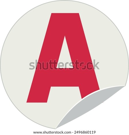 probationary driving license sticker with a fold in flat design style (cut out)