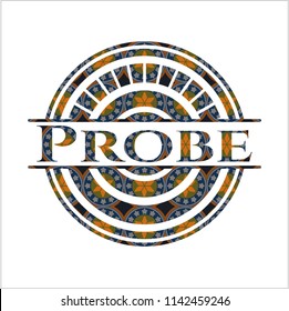 Probe arabic style emblem. Arabesque decoration.