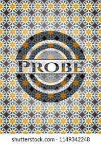 Probe arabic style emblem. Arabesque decoration.