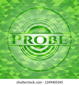 Probe green emblem with triangle mosaic background