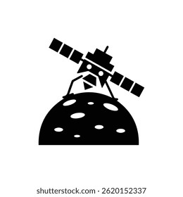 Probe Landing on Icy Surface of Distant Moon