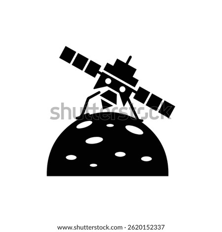 Probe Landing on Icy Surface of Distant Moon