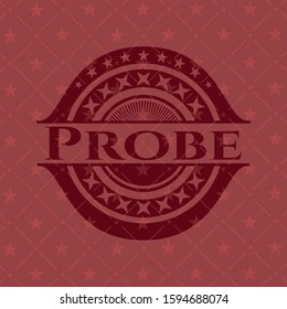 Probe red icon or emblem. Vector Illustration. Detailed.