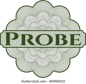 Probe-Rosette oder Geldstil-Emblem