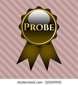 Probe shiny ribbon with pink background