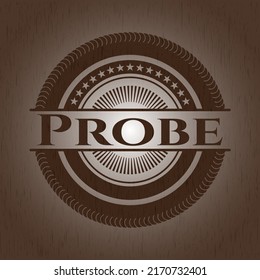 Probe wood icon or emblem. Vector Illustration. 