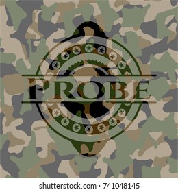 Probe written on a camouflage texture