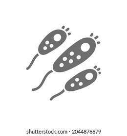 Probiótico, bacterias, ícono de germen gris. Aislado sobre fondo blanco