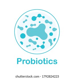 Diseño de íconos bacterianos probióticos aislados en fondo blanco