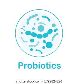 Probiotic bacteria icon design isolated on white background