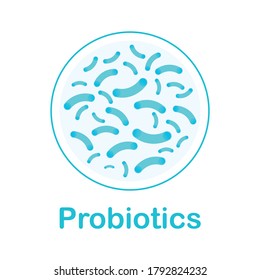 Probiotic bacteria icon design isolated on white background