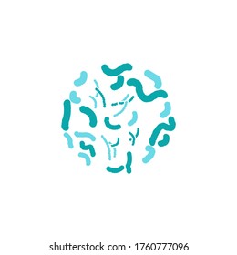 Logo del vector de icono de bacterias probianas