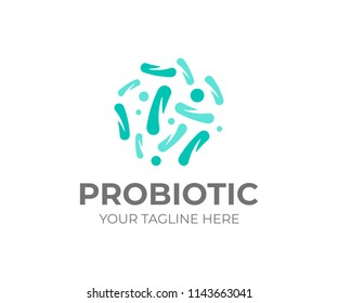 Probiotic Bacteria Logo Design. Healthy Nutrition Ingredient Vector Design. Biological Logotype