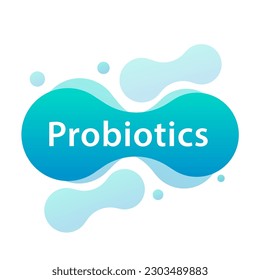 Probiotic bacteria logo design. Healthy food ingredient for therapeutic. Prebiotic, Lactobacillus Vector Icon Design. Vector illustration