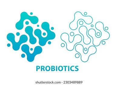 Probiotic bacteria logo design. Healthy food ingredient for therapeutic. Prebiotic, Lactobacillus Vector Icon Design. Vector illustration