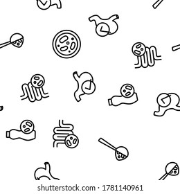 Ilustración delgada de líneas delgadas del vector de bacterias probiótico