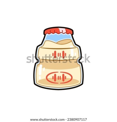 probiotic drink or yoghurt. Suitable for decoration, sticker, icon and other.