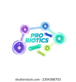 Probiotic Foods Good Bacteria Vector illustration. 