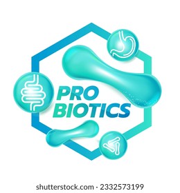 Probióticos Alimentos Buenos bacterias Vector ilustración. 