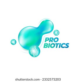 Probióticos Alimentos Buenos bacterias Vector ilustración. 