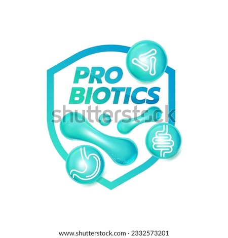 Probiotic Foods Good Bacteria Vector illustration. 