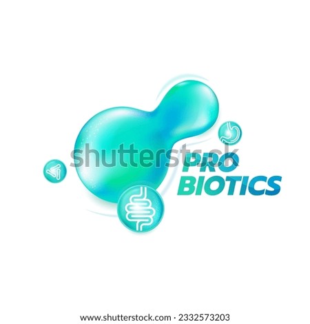 Probiotic Foods Good Bacteria Vector illustration. 
