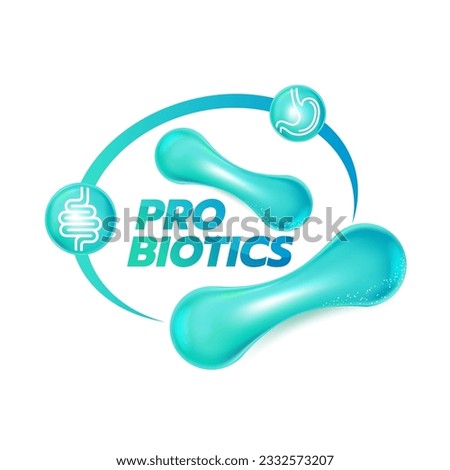 Probiotic Foods Good Bacteria Vector illustration. 