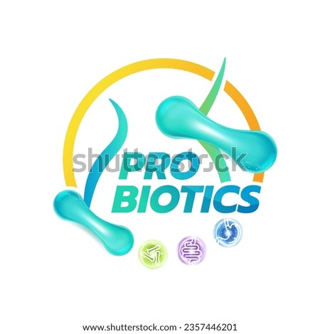 Probiotic Foods Good Bacteria Vector illustration. 