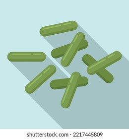 Probiotic germ icon flat vector. Good bacterium. Healthy microbe