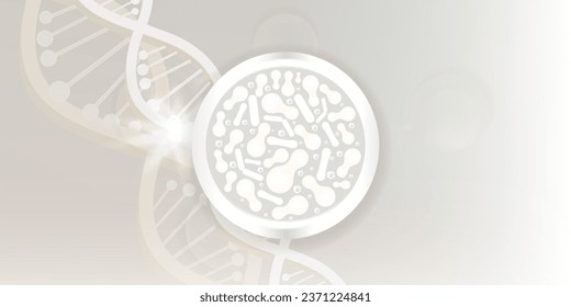 Probióticos y soluciones cutáneas de ácido hialurónico, colágeno blanco y caída de vitamina en suero con antecedentes publicitarios cosméticos listos para usar vector ilustrativo.	