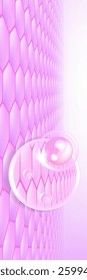 Probiotic and Hyaluronic acid skin solutions ad, pink collagen, and vitamin serum drops with cosmetic advertising background ready to use illustration vector.	