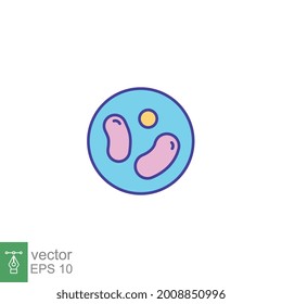 Probiotic icon filled outline style. Healthy nutrition ingredient for therapeutic. Bacteria logo for health food and drink package label. Vector illustration. Design on white background. EPS 10