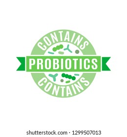 Probiotic icon, vector design. Lactobacillus acidophilus. Bacteria symbol. Food concept. Healthy nutrition pictogram. Editable illustration in bright green colors isolated on a white background.