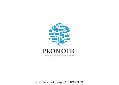 probiotic logo and icon vector illustration design template