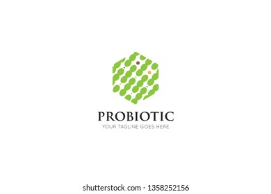 probiotic logo and icon vector illustration design template