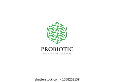 probiotic logo and icon vector illustration design template
