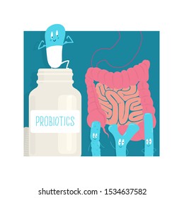 Probiotic supplement in capsule for maintaining healthy balance of gut bacteria, immune and digestive health.