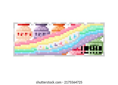 Probiotic yogurt drink, pixel art. Vector illustration.
