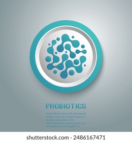 Probiotics bacteria blue icon logo design. Healthy nutrition ingredient for therapeutic