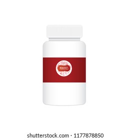 probiotics and bacteria. a bottle with a lid. Simple flat style trend of modern probiotic logo graphic design, isolated on white background. Good bacteria of microorganisms.