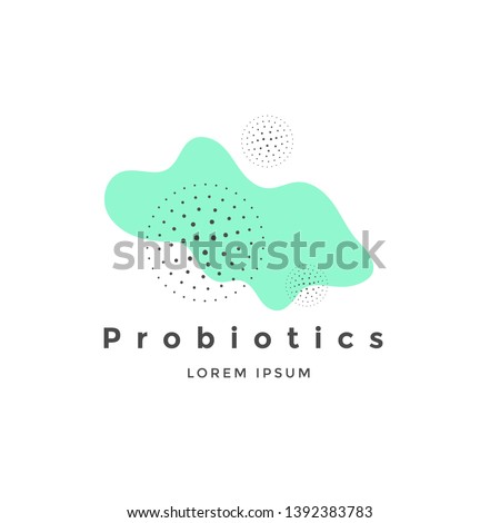 Probiotics Bacteria emblem or logo design. Vector illustration