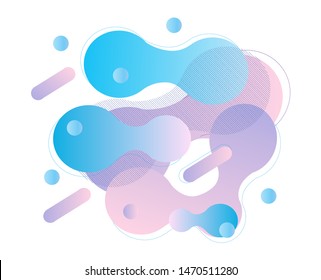 Probiotics bacteria fliud banner vector. Prebiotic, lactobacillus logo, icon, background design for poster, flyer, web.  Symbol for milk products, kefir, yogurt, acidophilus, bulgaricus.
