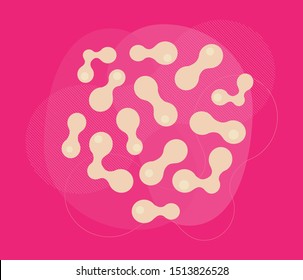 Probiotics bacteria fluid banner vector. Symbol of gut flora in stomach. Lactobacillus logo, icon, trendy background for poster, flyer, web.  Symbol for milk products is shown.