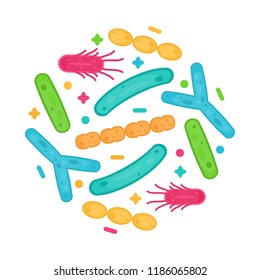 Probiotics bacteria and germs icon design. Healthy nutrition ingredient for human health.