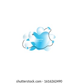 Probiotics bacteria and heart vector design. Concept of design with Lactobacillus Probiotic Bacteria. Template design with Prebiotic healthy nutrition ingredient