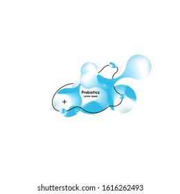 Probiotics bacteria and heart vector design. Concept of design with Lactobacillus Probiotic Bacteria. Template design with Prebiotic healthy nutrition ingredient