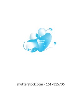 Probiotics bacteria and heart vector design. Concept of design with Lactobacillus Probiotic Bacteria. Template design with Prebiotic healthy nutrition ingredient