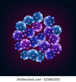 Probiotics Bacteria Icon Elements Symbol - Medical Flyer Poster Background Vector Art Illustration